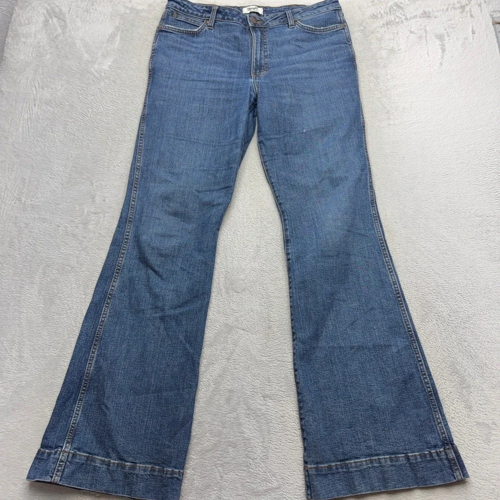 Wrangler Jeans Womens 35 Blue Retro High Rise Trouser Wide Leg Denim Pants